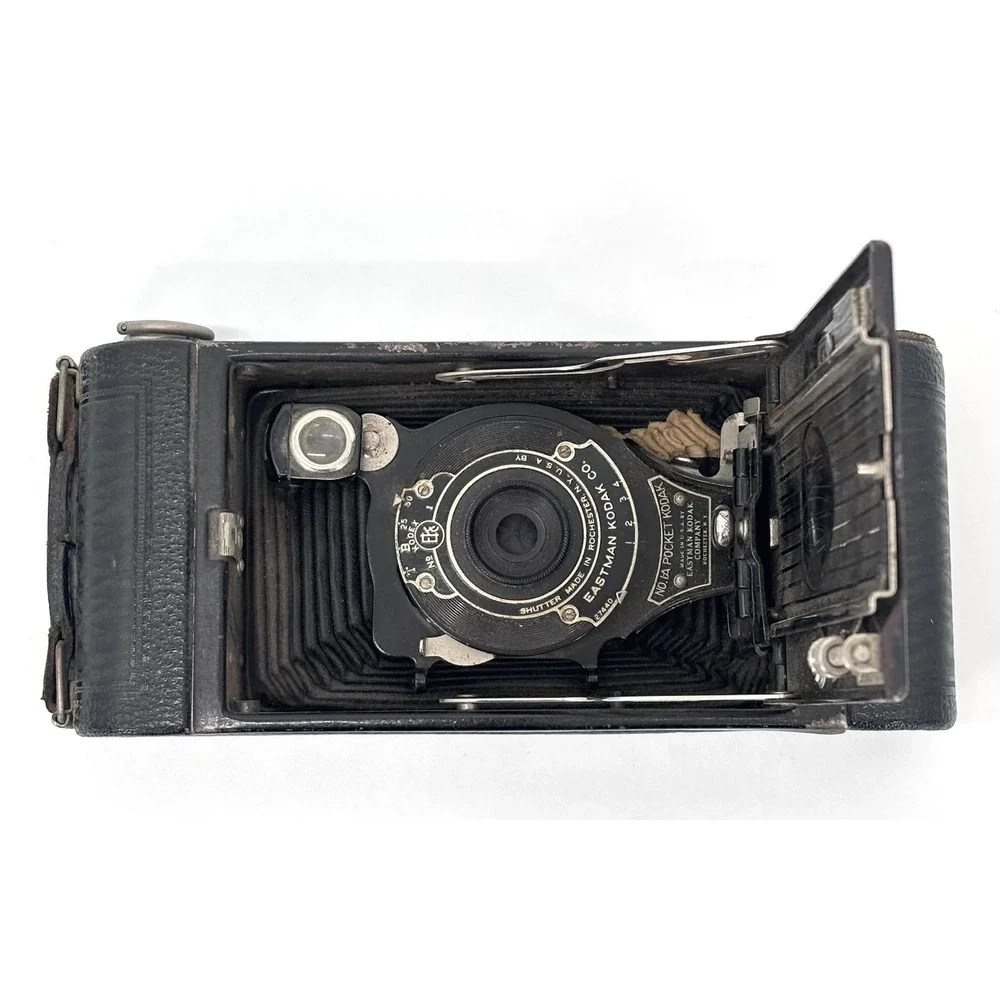 Vintage No 1A Pocket Kodak Folding Bellows Camera Kodex Shutter Film TV Prop